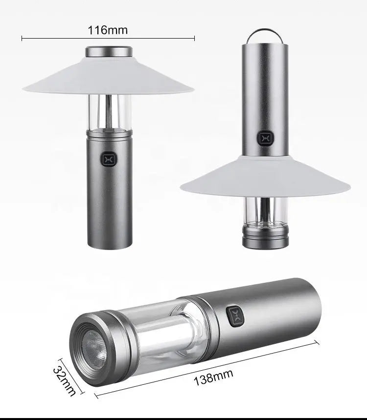 Rechargeable Outdoor Camping Lantern with Hook – 3-in-1 Lighting Modes