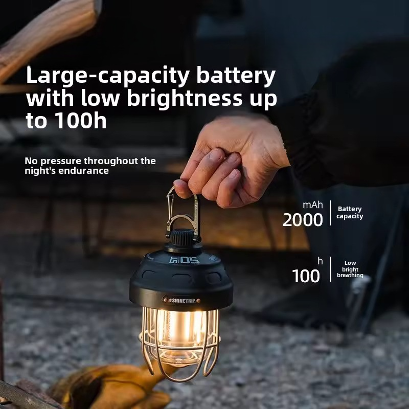 Metal Hanging Lantern 2000mAh Camping Light