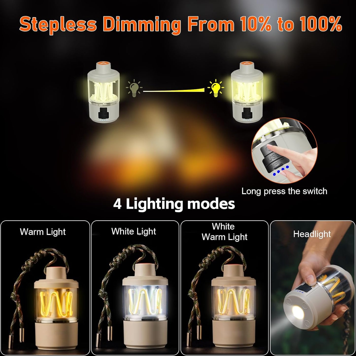 Compact Dimmable Camping Light