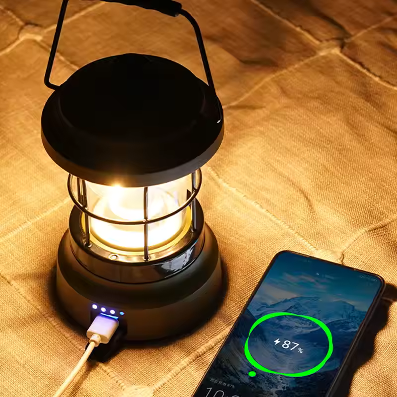 Rechargeable Retro Camping LED Lantern - Dimmable
