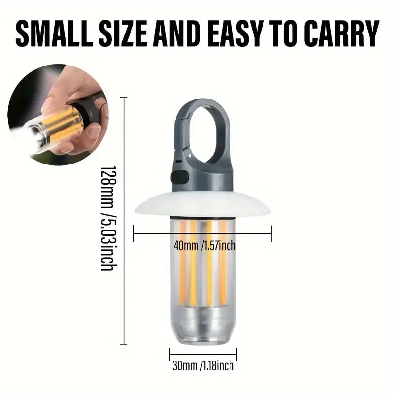Portable USB & Type-C Rechargeable Waterproof Camping Light