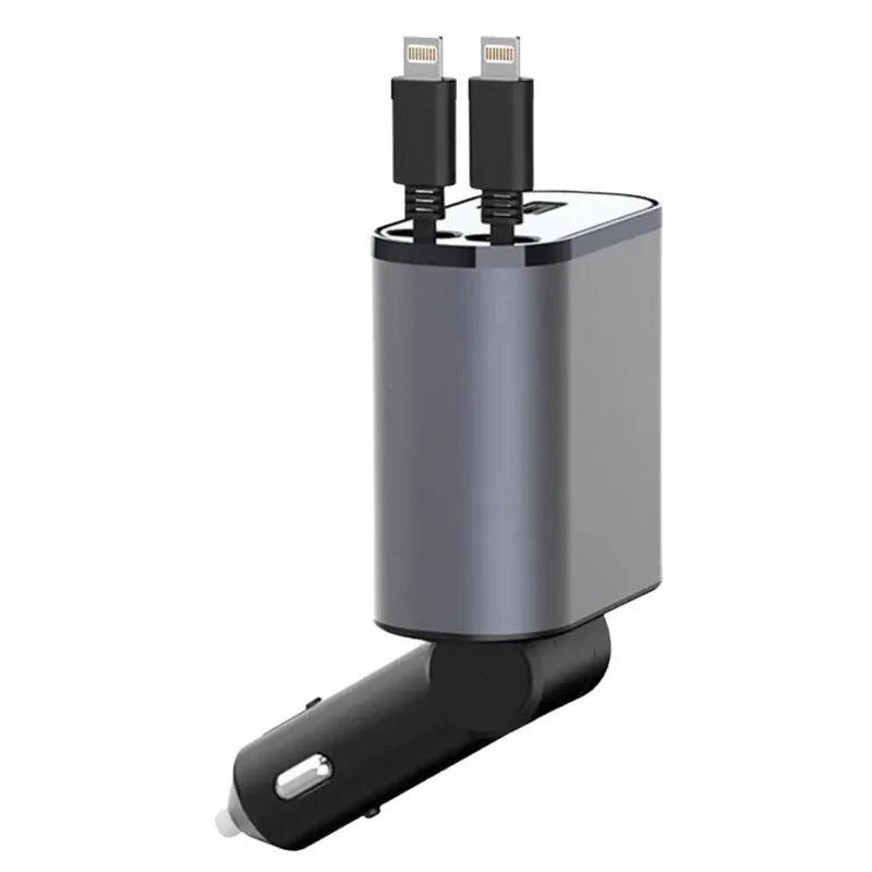 Fast Charging Retractable Car Charger for iPhone