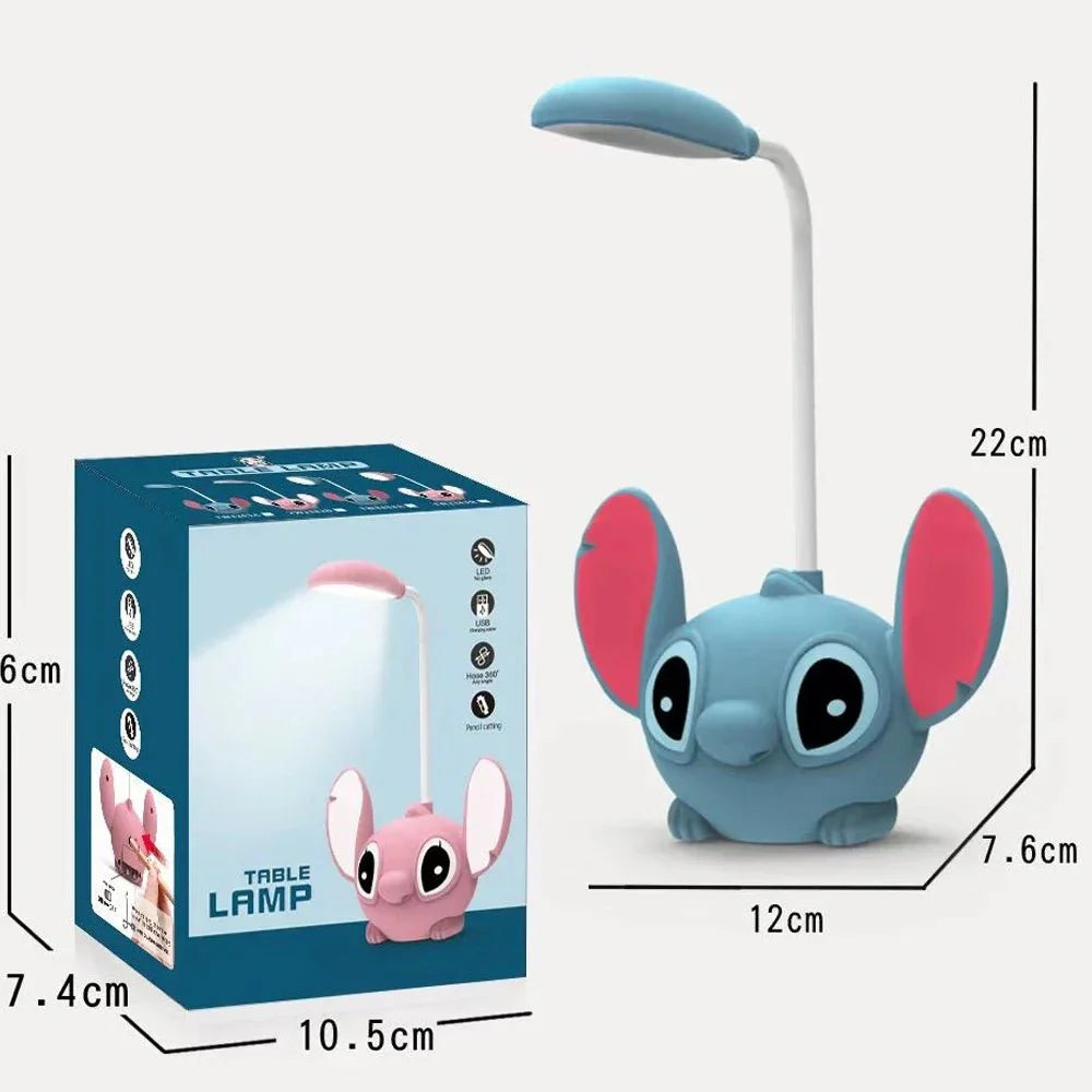 USB Rechargeable Lilo & Stitch LED Desk Lamp with Pencil Sharpener