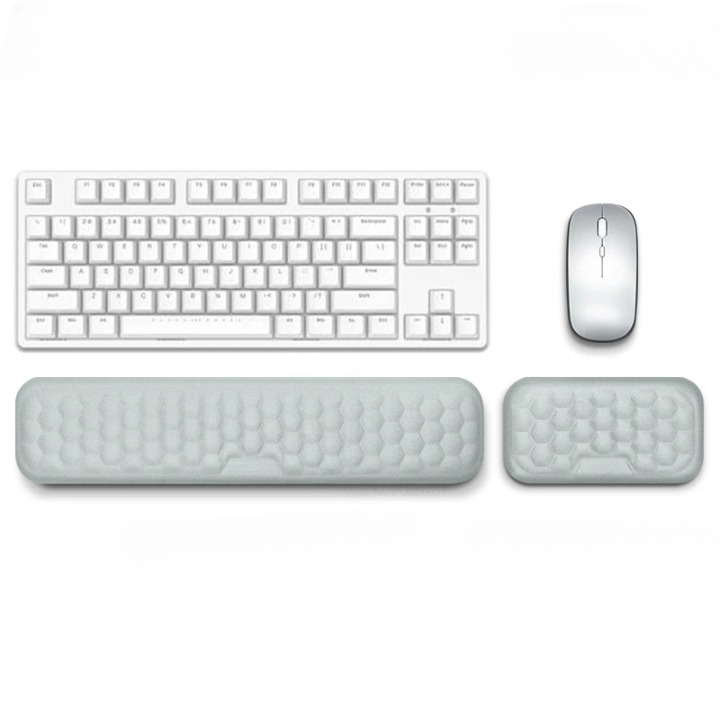 Grey Breathable Wrist Rest for Mouse & Keyboard 