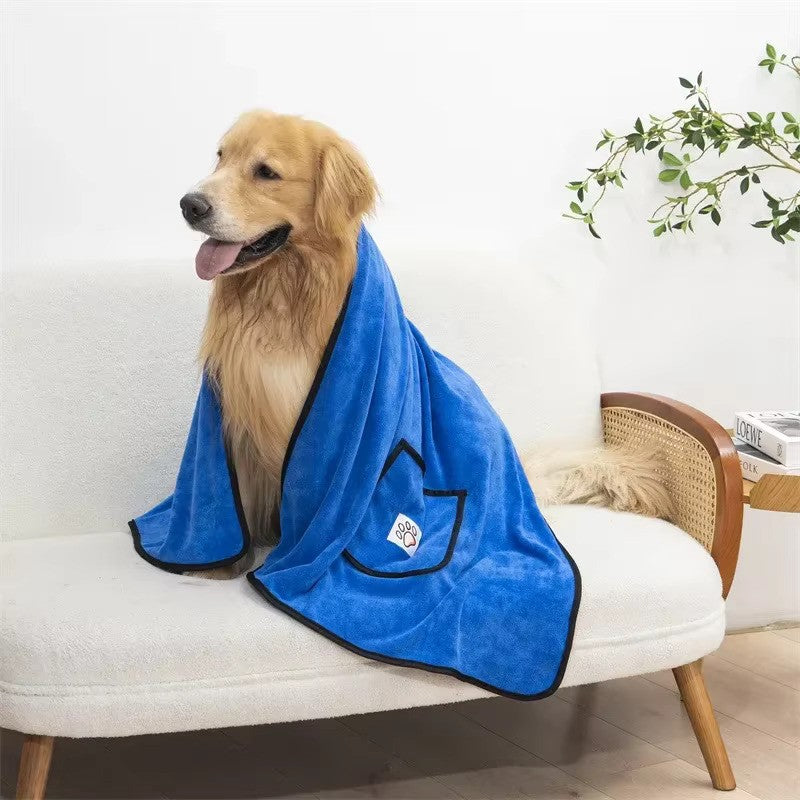 Super Adsorbant Dog Towel with Hand Pocket