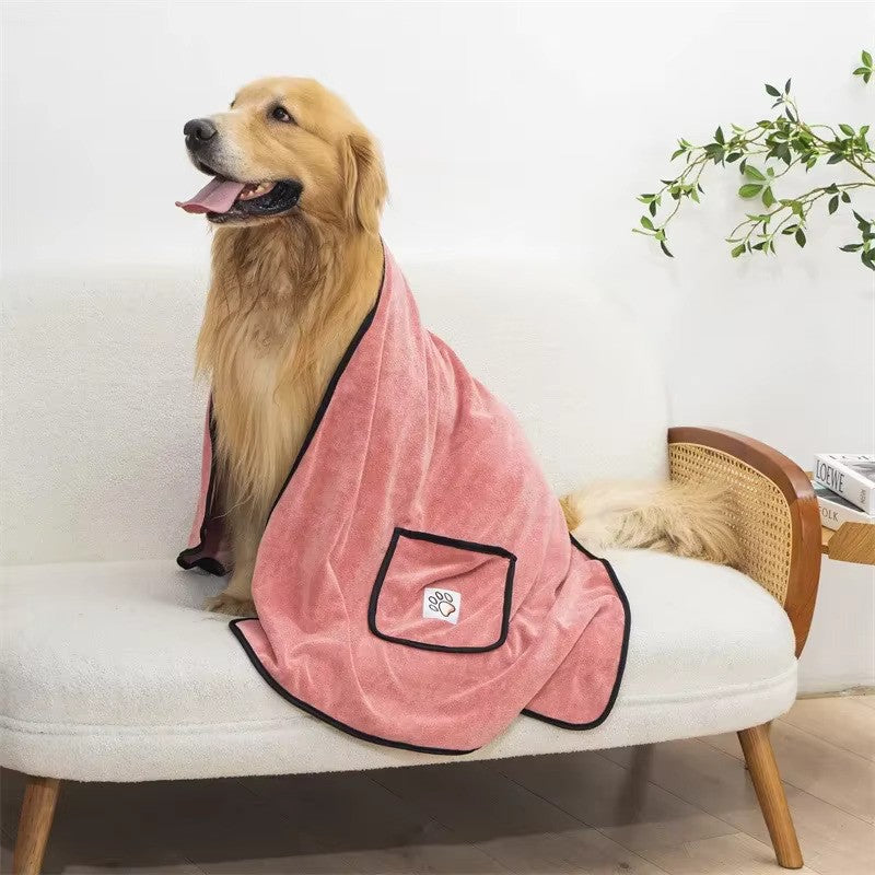 Super Adsorbant Dog Towel with Hand Pocket