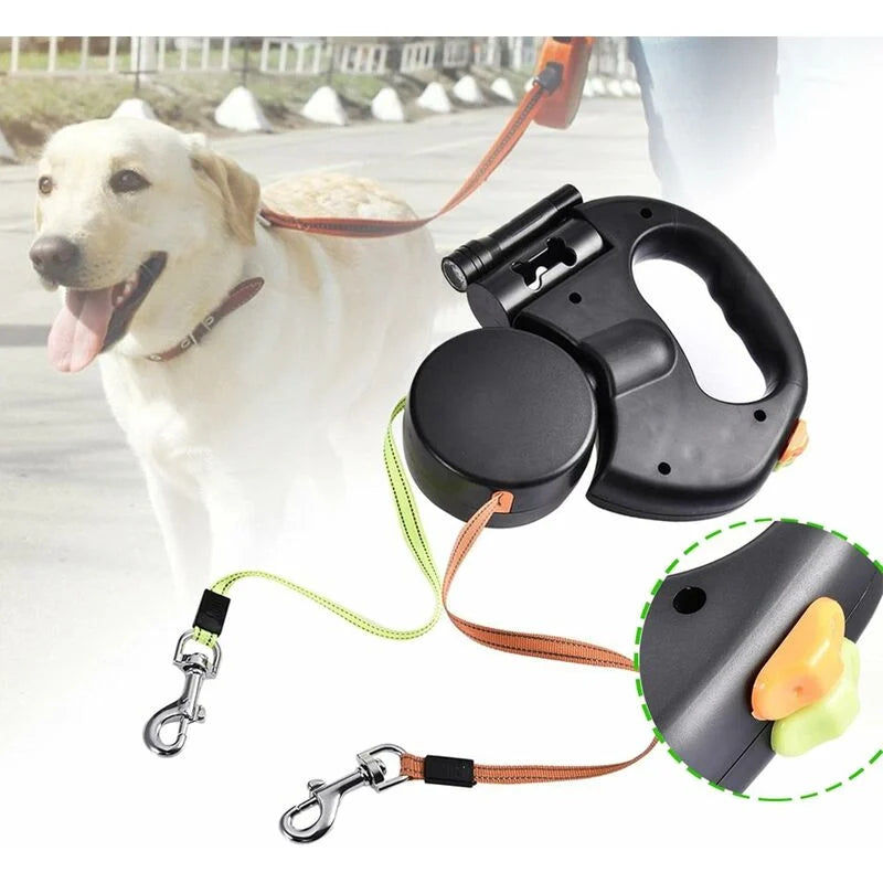 dual retractable dog lead