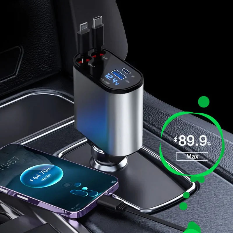 Fast Charging Retractable Car Charger