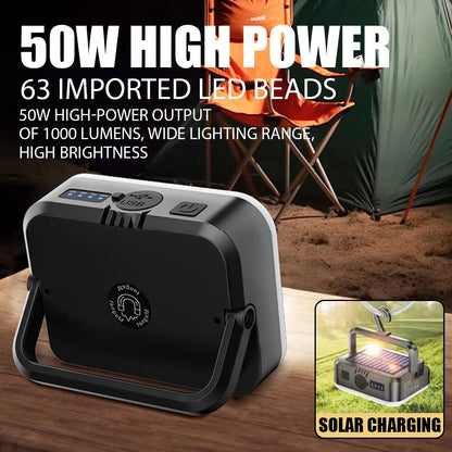 Solar-Powered Camping Light With Built-in 4000mAh Power Bank
