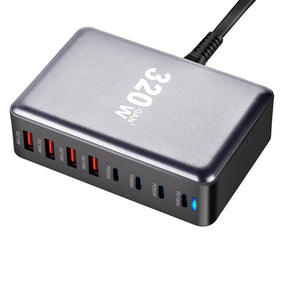 320W GaN USB-C Fast Charger with 8 Ports