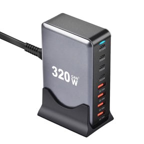 320W GaN USB-C Fast Charger with 8 Ports