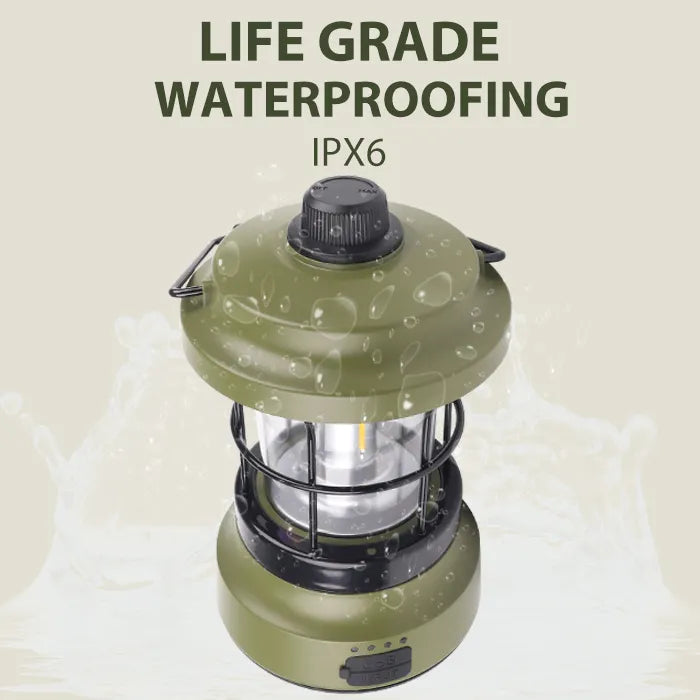 Rechargeable Retro Camping LED Lantern - Dimmable